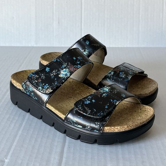 ALEGRIA RUBIE SANDALS VEGAN LEATHER DOUBLE ADJUSTABLE STRAPS SLIDES EU 39 US 9 - Picture 15 of 15